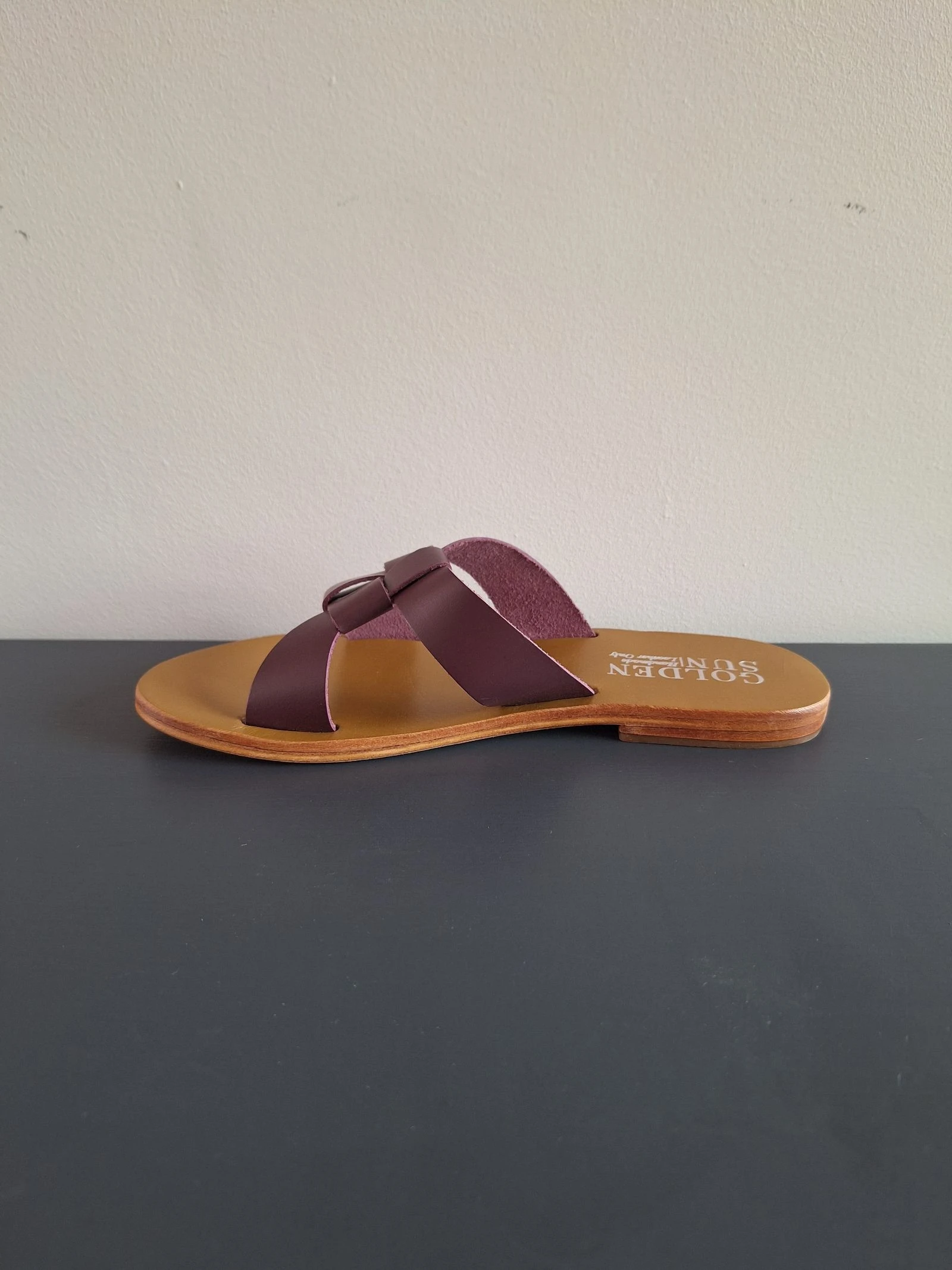 Golden Sun burgundy paarse leren slippers 38 – photo 3